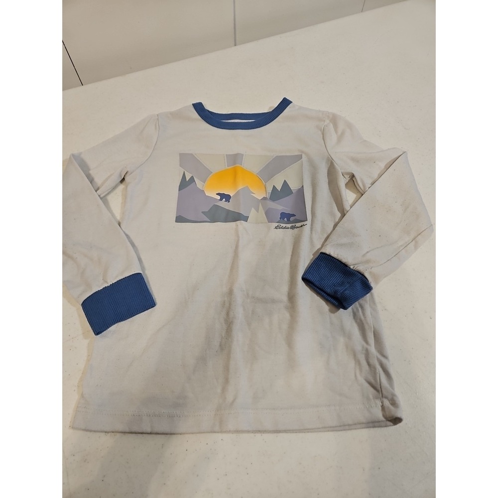 Eddie Bauer Long Sleeve Shirt Youth Size XS 5-6 Sunrise Bears Long Sleeve(1360